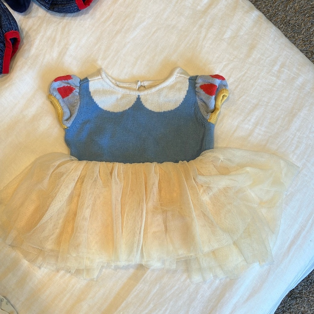 Baby Gap Disney Snow White Blue and Cream Baby Dress with Tulle Skirt